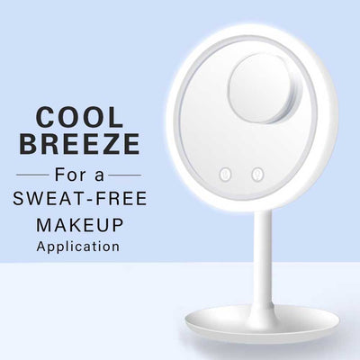 LED MAKEUP MIRROR WITH FAN